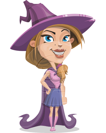 Witch with Hat Cartoon Vector Character